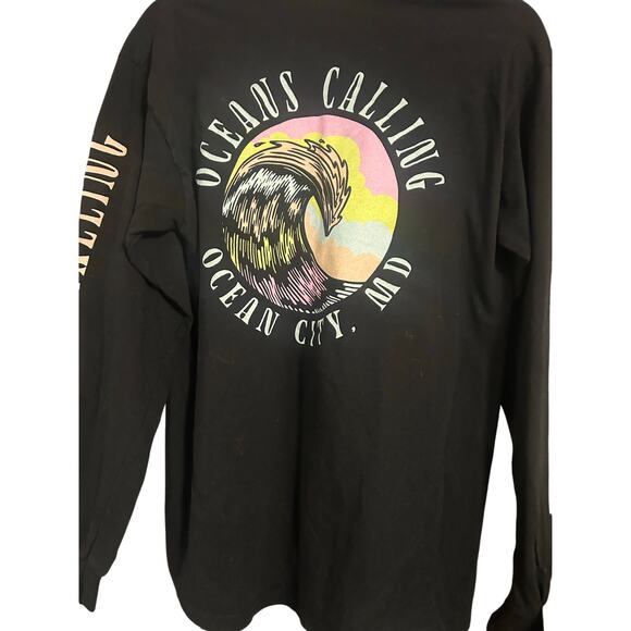 Ocean City Ocean's calling long sleeve graffic Tee tshirt Men's size Medium - Picture 1 of 2